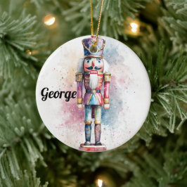 Pastel Watercolor Holiday Ornament – Nutcracker