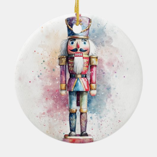 Pastel Watercolor Holiday Ornament – Nutcracker (Achterkant)