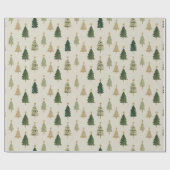 Pastel Watercolor Kerstbomen Inpakpapier (Vlak)