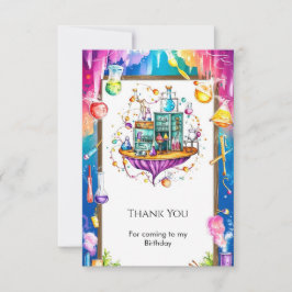 Pastel Watercolor Lab Wetenschapper Verjaardag Bedankkaart