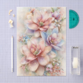 Pastel Watercolor Magnolia Decoupage Tissuepapier