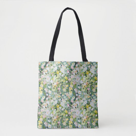 Pastel Watercolor Meadow Tote Bag (Voorkant)