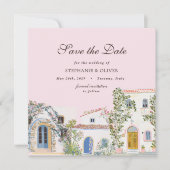 Pastel Watercolor Mediterraan Save The Date (Voorkant)