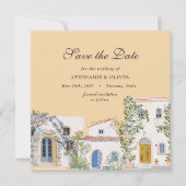 Pastel Watercolor Mediterraan Save The Date (Voorkant)