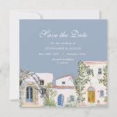 Pastel Watercolor Mediterraan Save The Date (Voorkant)