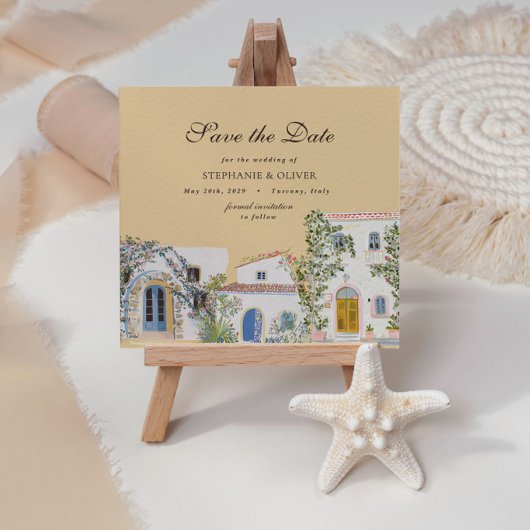 Pastel Watercolor Mediterraan Save The Date