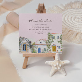 Pastel Watercolor Mediterraan Save The Date