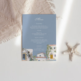 Pastel Watercolor Mediterraans Italiaans Huwelijk Menu