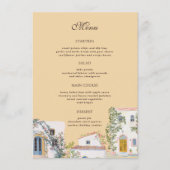 Pastel Watercolor Mediterraans Italiaans Huwelijk Menu (Voorkant)