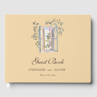 Pastel Watercolor Mediterranean Italian Wedding Gastenboek