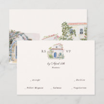 Pastel Watercolor Mediterranean Italian Wedding 