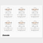 Pastel Watercolor Modern Voedsel Licentie Huisbakk Vierkante Sticker (Vel)