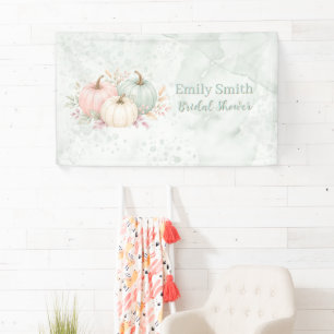 Pastel Watercolor Pompoenen Bruidsfeestje Spandoek
