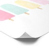 Pastel Watercolor Popsicle Meisjeskamer Poster (Hoek)