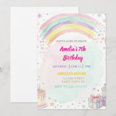 Pastel Watercolor Rainbow Birthday Kaart (Voorkant / Achterkant)