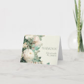 Pastel Watercolor Rose Peonies Floral Wedding Bedankkaart (Voorkant)