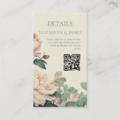 Pastel Watercolor Rose Peonies Floral Wedding Informatiekaartje (Voorkant)