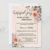 Pastel Watercolor Roses Wedding Brunch Kaart (Voorkant)