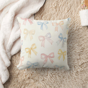 Pastel Watercolor Strikjes Coquette Kussen