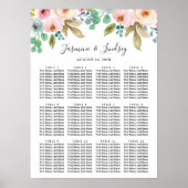 Pastel Watercolor Trouw Stoelindeling Poster (Voorkant)
