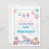 Pastel Watercolor Unicorn Birthday  Kaart (Voorkant)