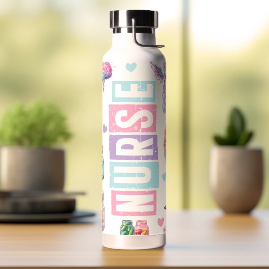 Pastel Watercolor Verpleegster Waterfles