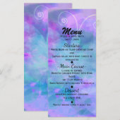 Pastel Watercolor Vlinder Feest Uitnodiging Menu (Voorkant / Achterkant)