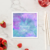 Pastel Watercolor Vlinder Personalized Feest Servetten (Insitu)