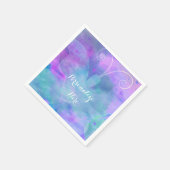 Pastel Watercolor Vlinder Personalized Feest Servetten (Hoek)