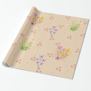 Pastel Watercolor Wildebloem Inpakpapier
