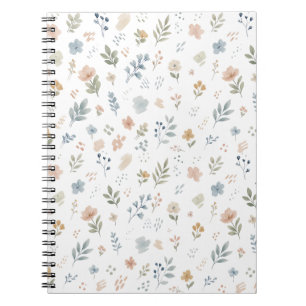 Pastel Watercolor Wildebloem Naadloos Patroon Notitieboek