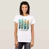 PASTEL WATERCOLOR WILDFLOWER BRUSHSTROKES T-SHIRT (Voorkant volledig)