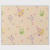 Pastel Watercolor Wildflower Wrapping Paper Cadeaupapier (Vlak)