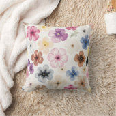 Pastel Watercolour Floral Cushion Kussen (Deken)