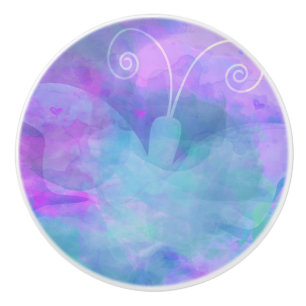 Pastel waterkleur vlinder lente kleurrijke kamer keramische knop