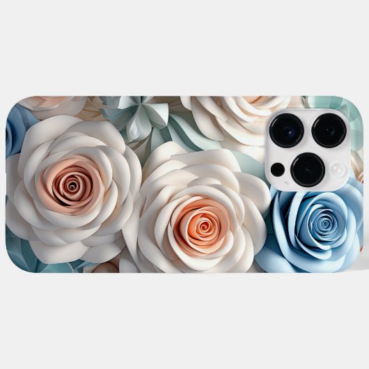 PASTEL WATERVERF 3-D LOOK ROZEN Case-Mate iPhone CASE (Achterkant (horizontaal))