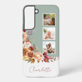  pastel Waterverf, 3-foto's w / naam Samsung Galaxy Hoesje (Achterkant)