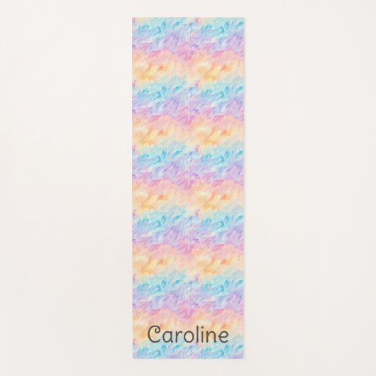 Pastel Waterverf Aangepaste naam Yogamat (Voorkant)
