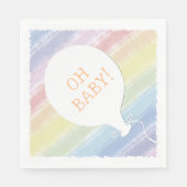 Pastel Waterverf aangepaste tekst Baby shower Oh B Servet (Voorkant)