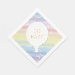 Pastel Waterverf aangepaste tekst Baby shower Oh B Servet