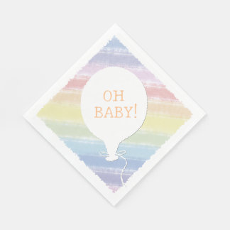 Pastel Waterverf aangepaste tekst Baby shower Oh B Servet