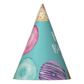 Pastel Waterverf Aangepaste verjaardag donut Feesthoedjes (Links)