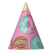 Pastel Waterverf Aangepaste verjaardag donut Feesthoedjes (Achterkant)