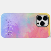 Pastel Waterverf Abstract en monogram Case-Mate iPhone Case (Achterkant (horizontaal))