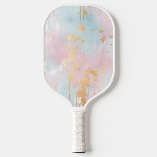 Pastel Waterverf Abstract gepersonaliseerd Pickleball Paddle (Voorkant)