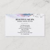 *~* Pastel Waterverf Abstract Zilver Glitter Blauw Visitekaartje (Achterkant)