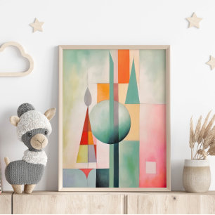 Pastel Waterverf Abstracte kunst aan de muur Poster