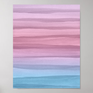Pastel Waterverf Abstracte kunst Poster