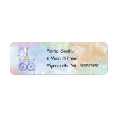 Pastel Waterverf Baby Carriage Address Label (Voorkant)