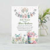 Pastel Waterverf Baby shower Invitation Kaart (Staand voorkant)